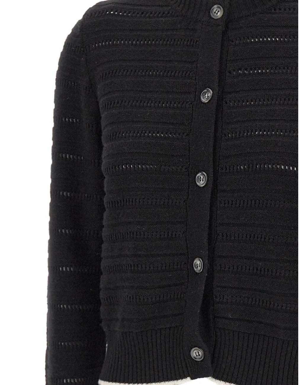 Marella Blue Textured Wool Cardigan