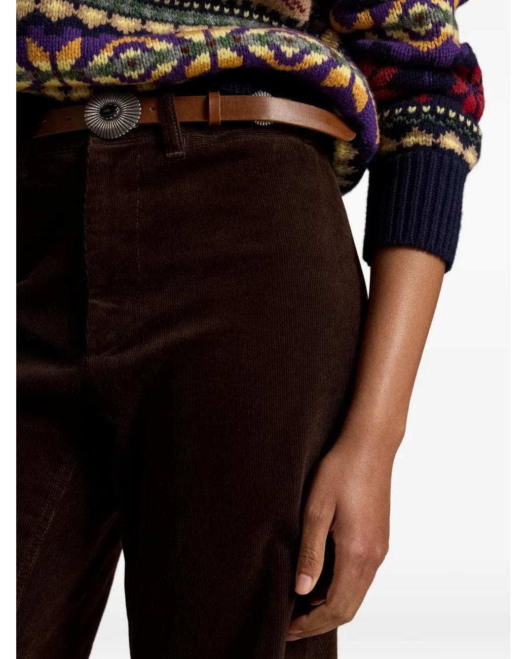 Polo Ralph Lauren Black Pantalon En Velours Côtelé À Coupe Ample