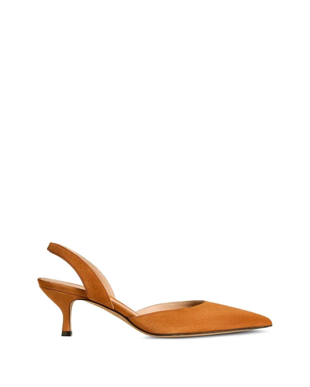 Kiton Brown Suede Slingback Court Pumps
