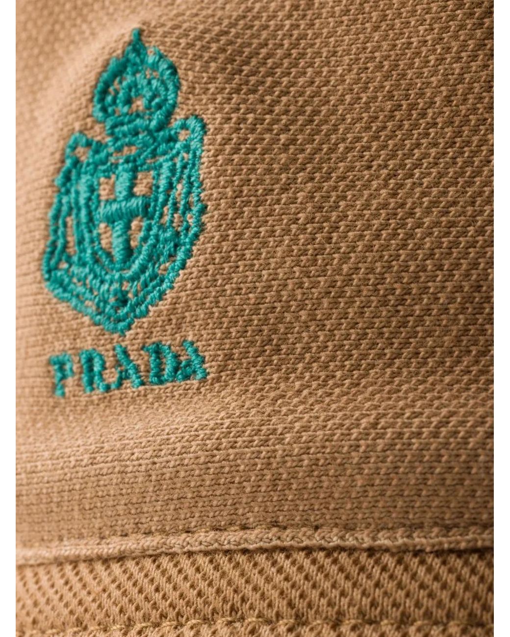 Prada Natural Old Piqué Bucket Hat
