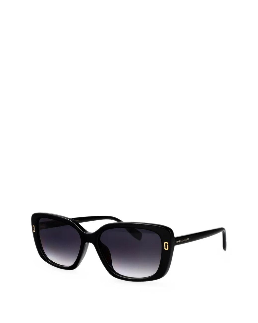 Marc Jacobs Black Logo-Plaque Rectangle-Frame Sunglasses