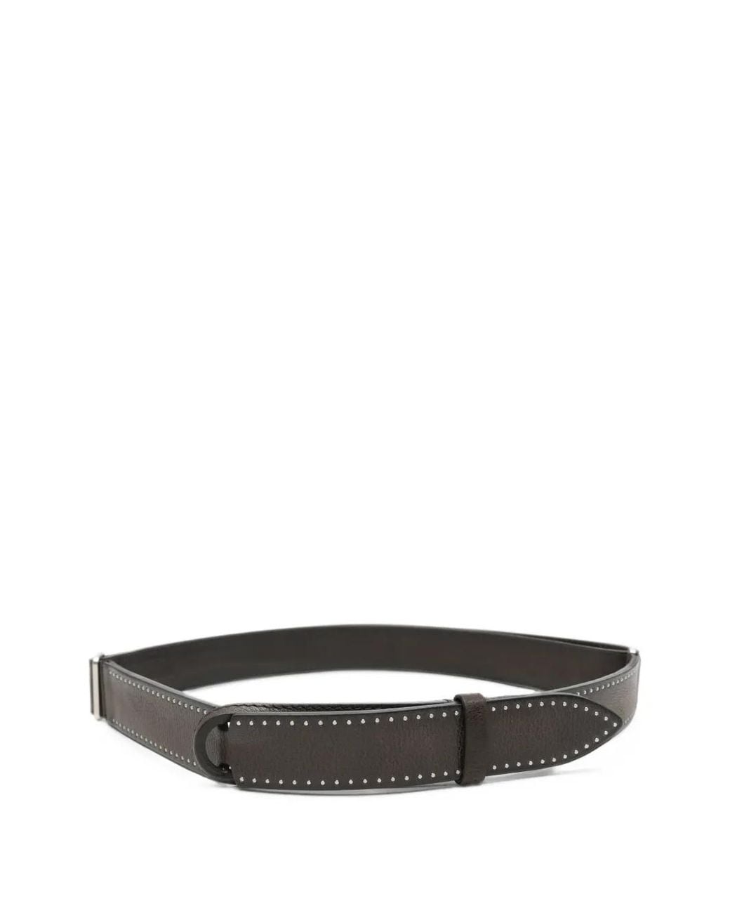 Orciani White Stud-Embellished Leather Belt for men