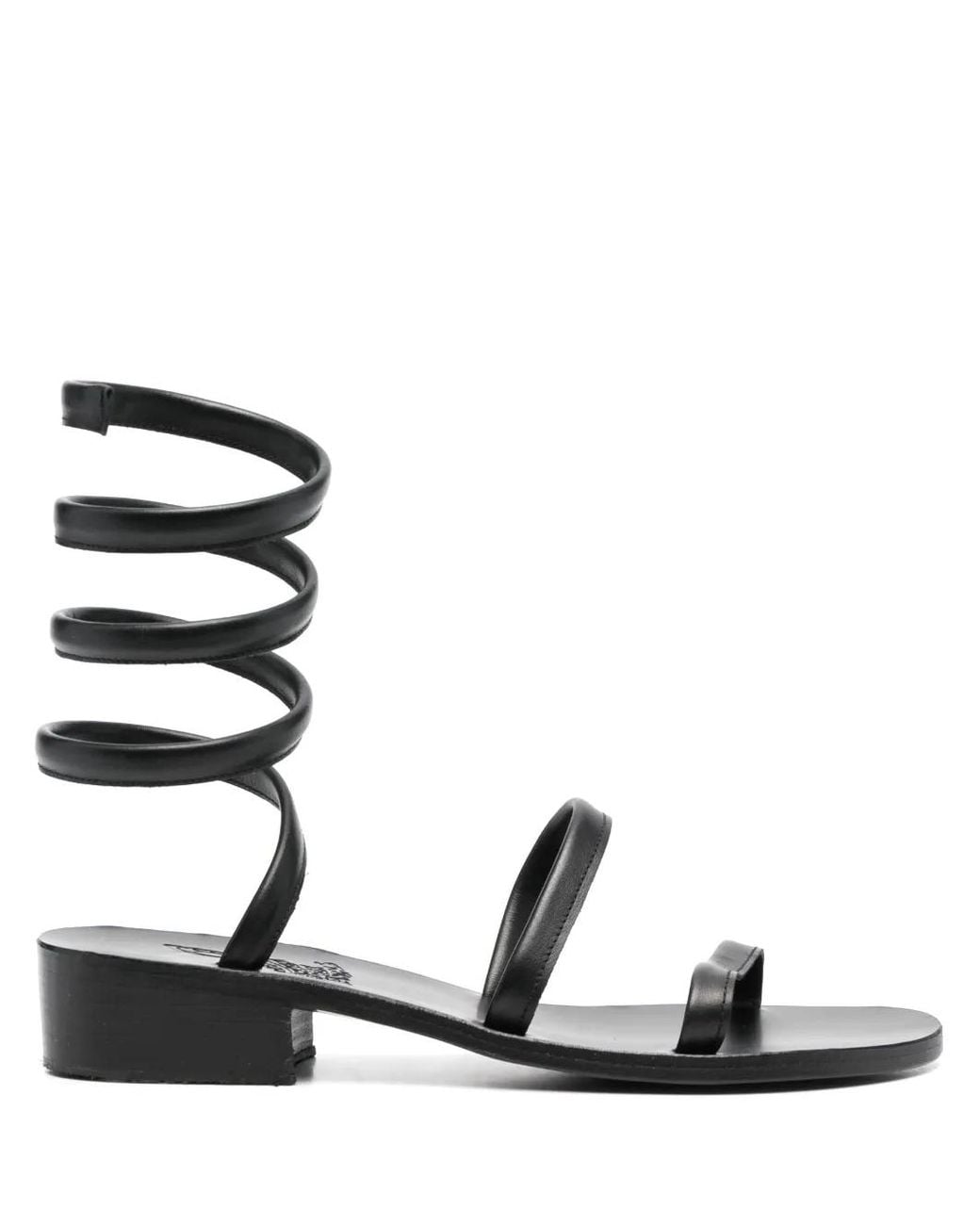 Ancient Greek Sandals Black 35Mm Ohia Leather Sandals