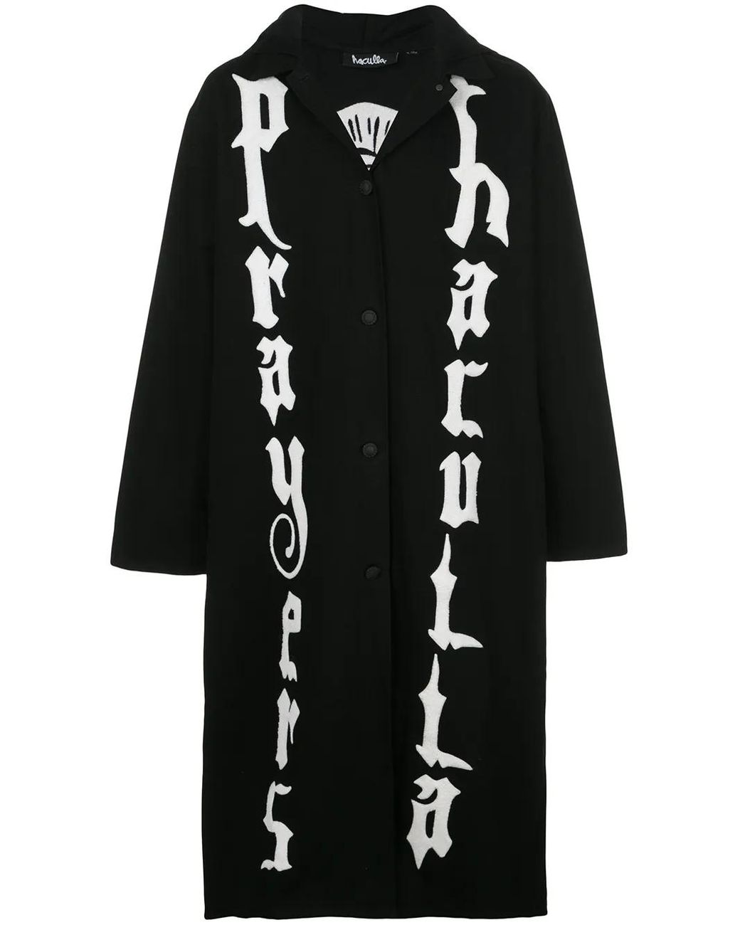 Haculla Black Mother Long Hooded Jacket for men