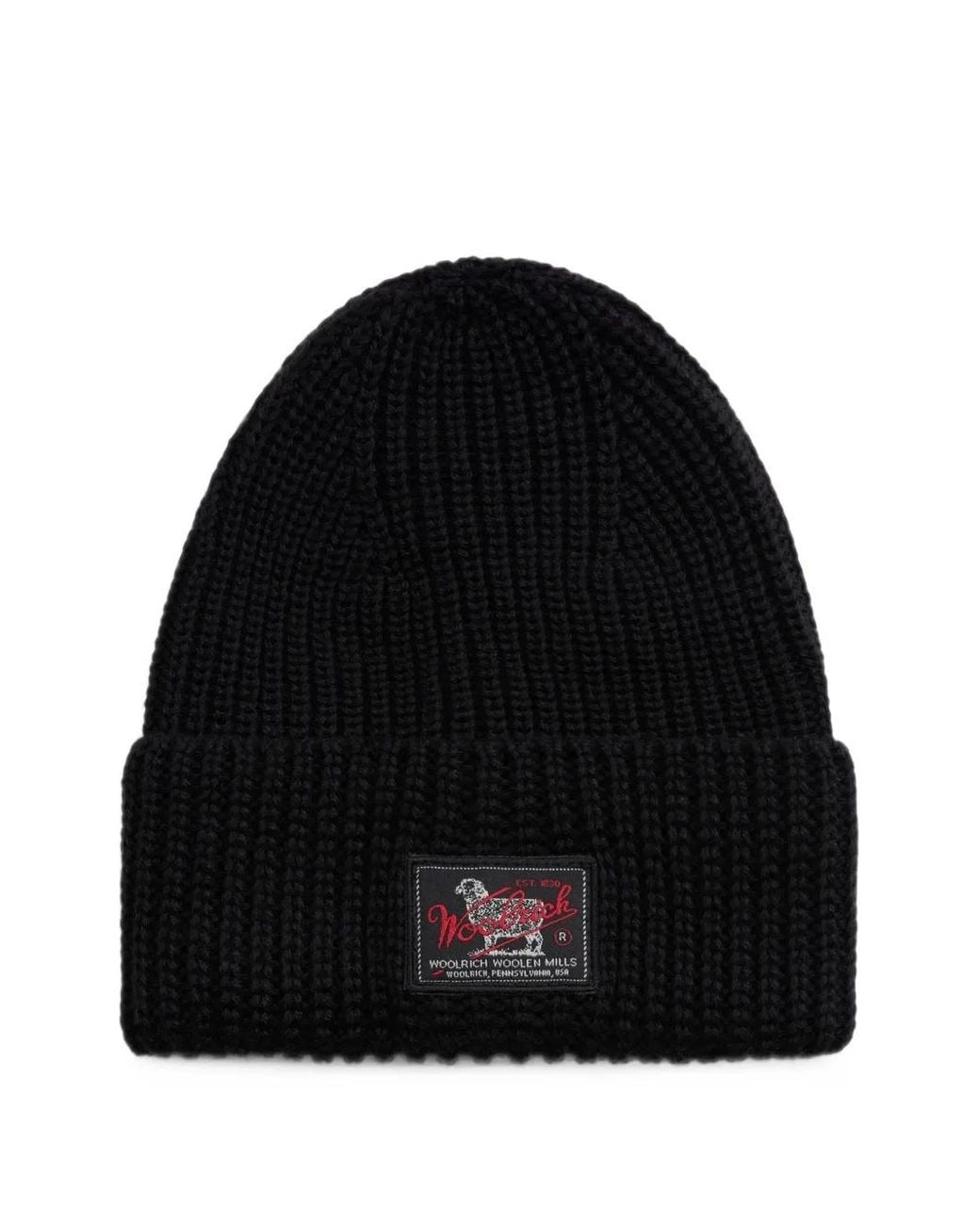 Woolrich Gerippte Beanie Mit Logo-Patch in Black für Herren
