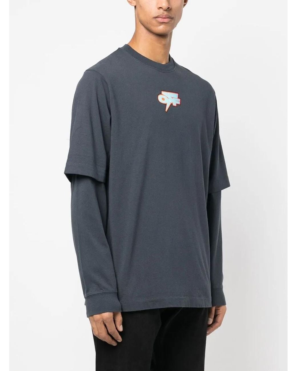 Off-White c/o Virgil Abloh Blue Degradé Thund Skate Layered T-Shirt for men