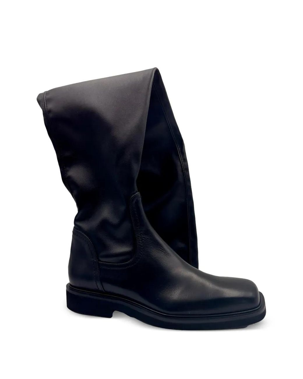 Guglielmo Rotta Blue Square-Toe Over-The-Knee Boots