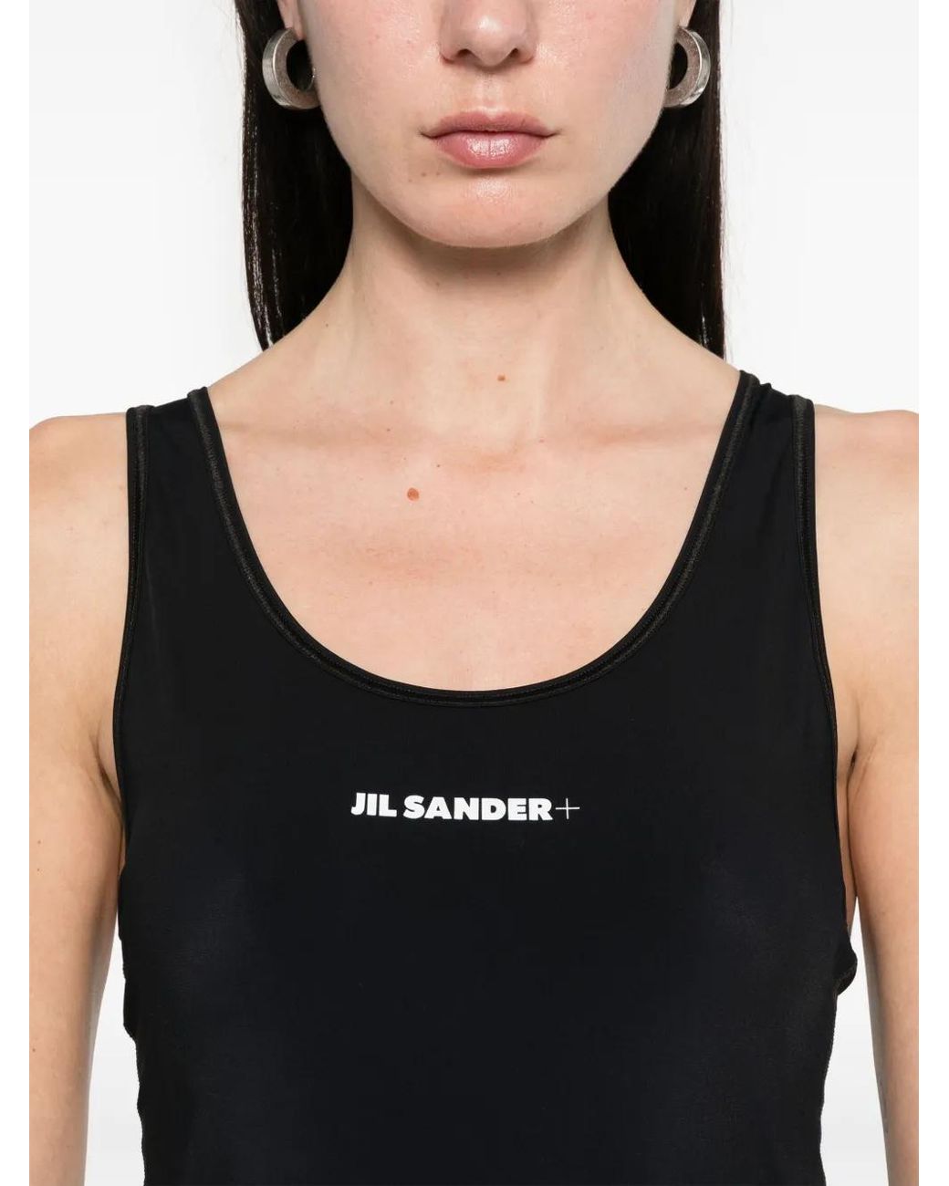 Jil Sander Black Technicalb Jersey Tank Top