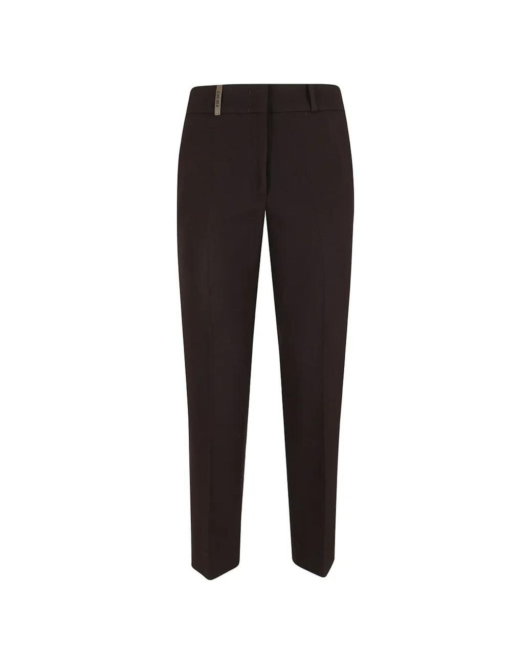 Peserico Black Bead-Embellished Tailored Trousers