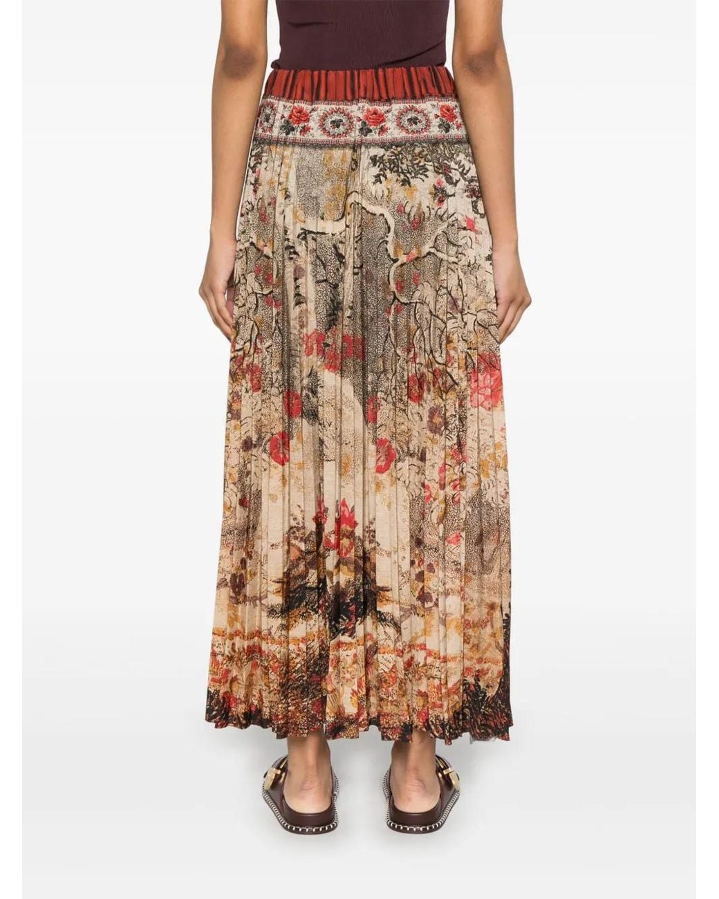 Pierre Louis Mascia Brown Ceto Pleated Skirt