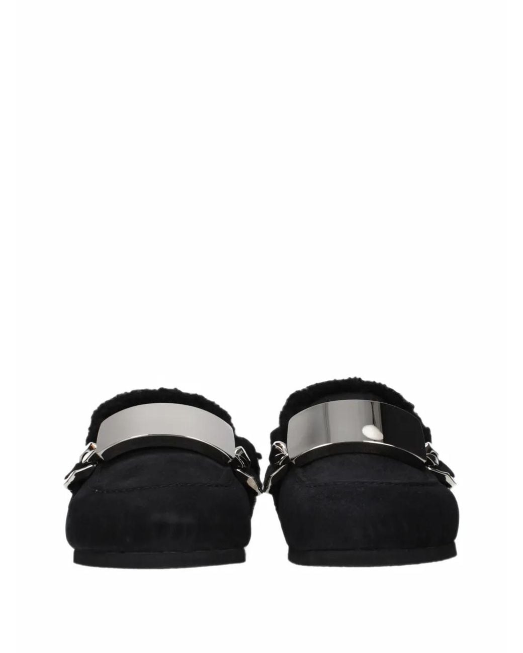 J.W. Anderson Black Oversized Chain-Link Shearling Mules for men