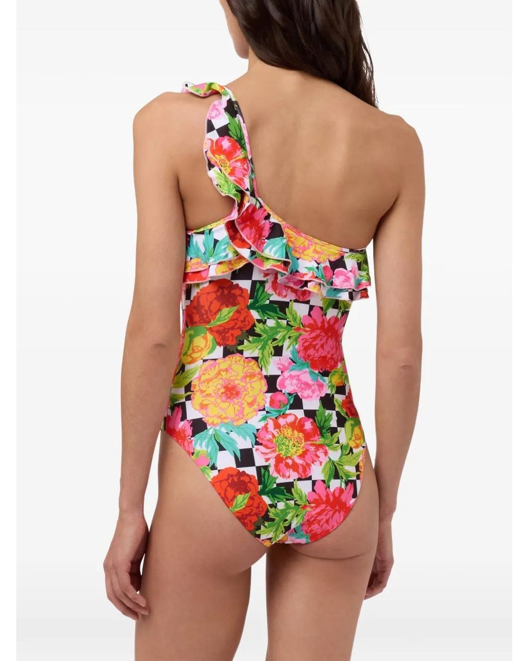 Moschino White Printed Lycra One-Piece Swimsuit