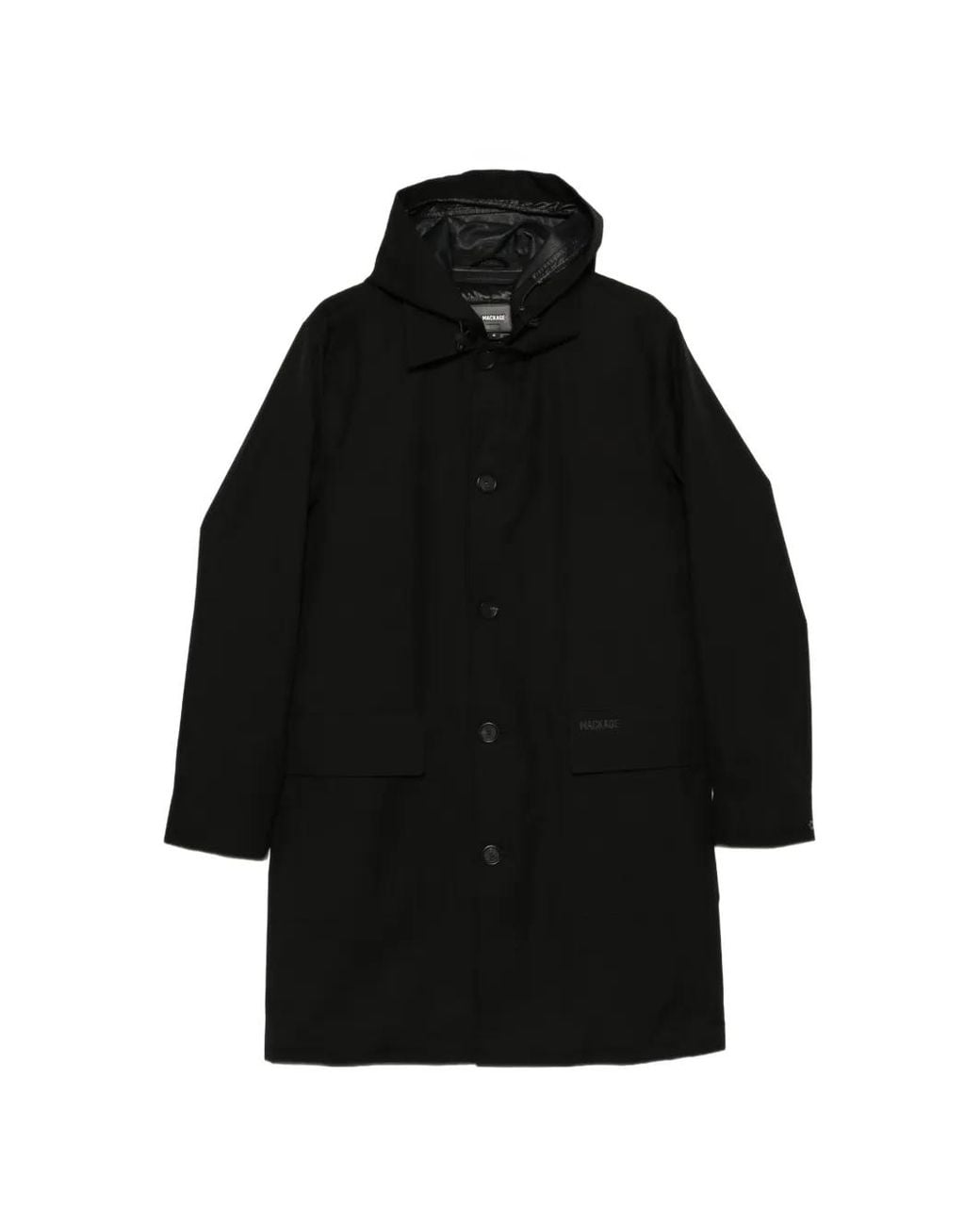 Mackage Black Mathias Hooded Raincoat for men