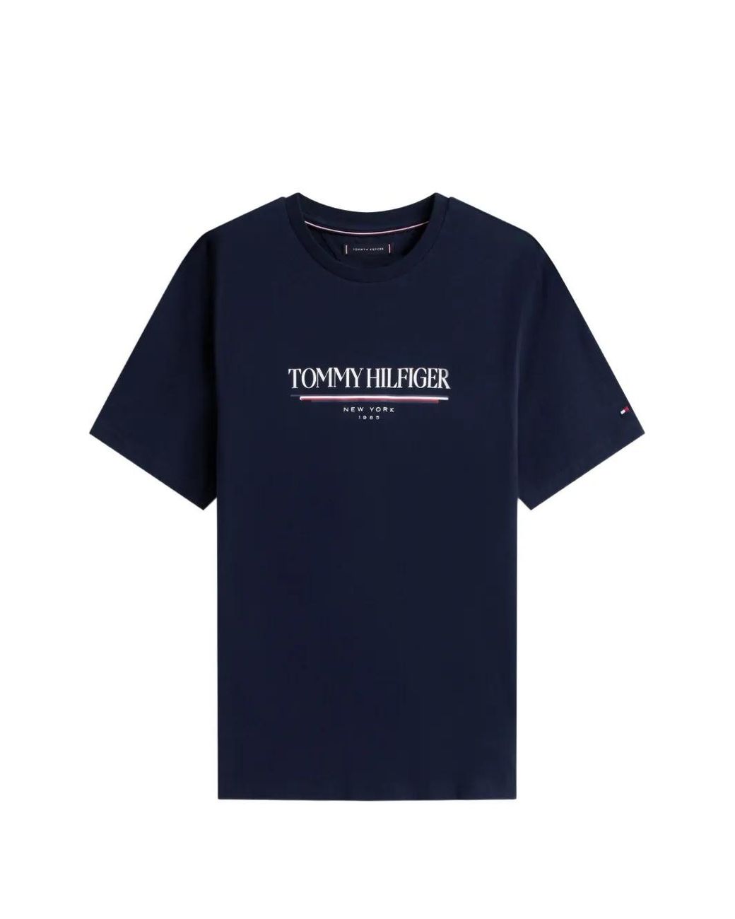 Tommy Hilfiger Blue Logo-Print Cotton T-Shirt for men