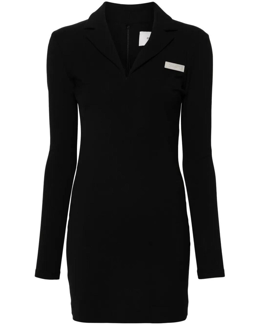 Coperni Black Logo-Plaque Mini Dress