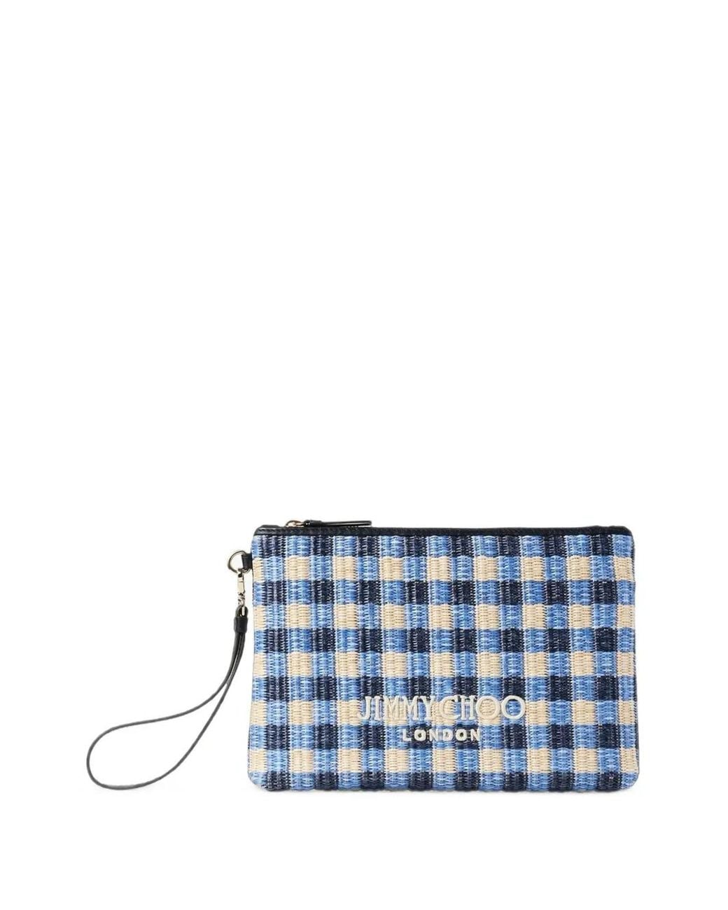 Jimmy Choo Blue Zipped Flat Pouch
