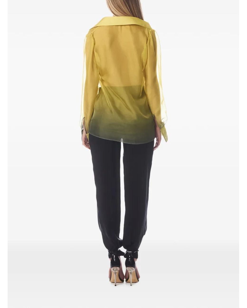 Tessitura Body Couture Yellow Silk Shirt