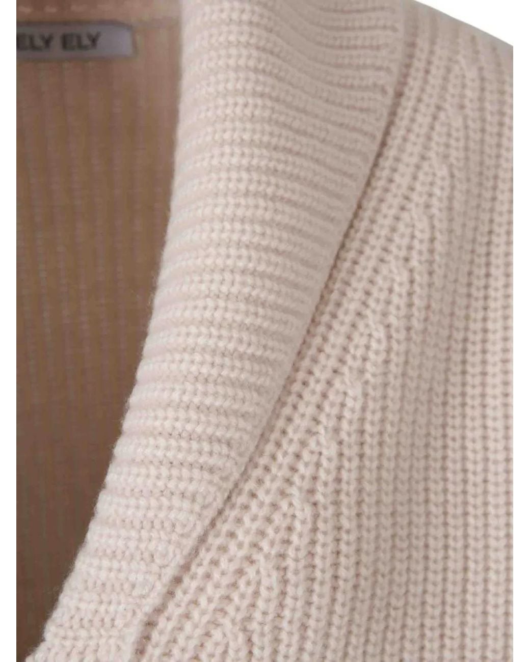 ELY ELY Natural Zip-Up Cashmere Cardigan