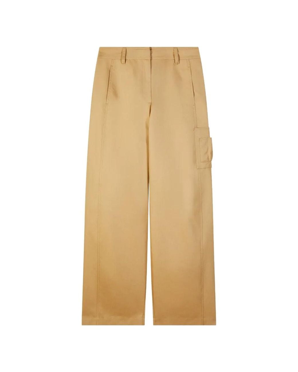 Patrizia Pepe Natural Wide-Leg Cargo Trousers