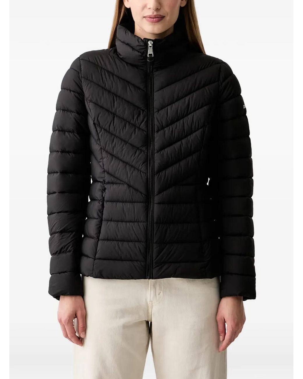 DKNY Black Quilted Puffer Jacket