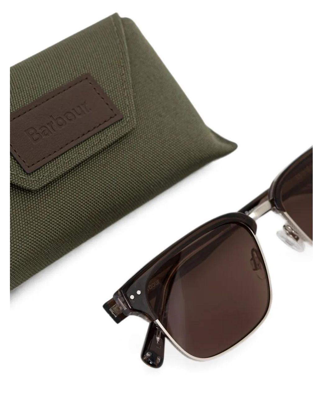 Barbour Brown Lunettes De Soleil À Monture Carrée