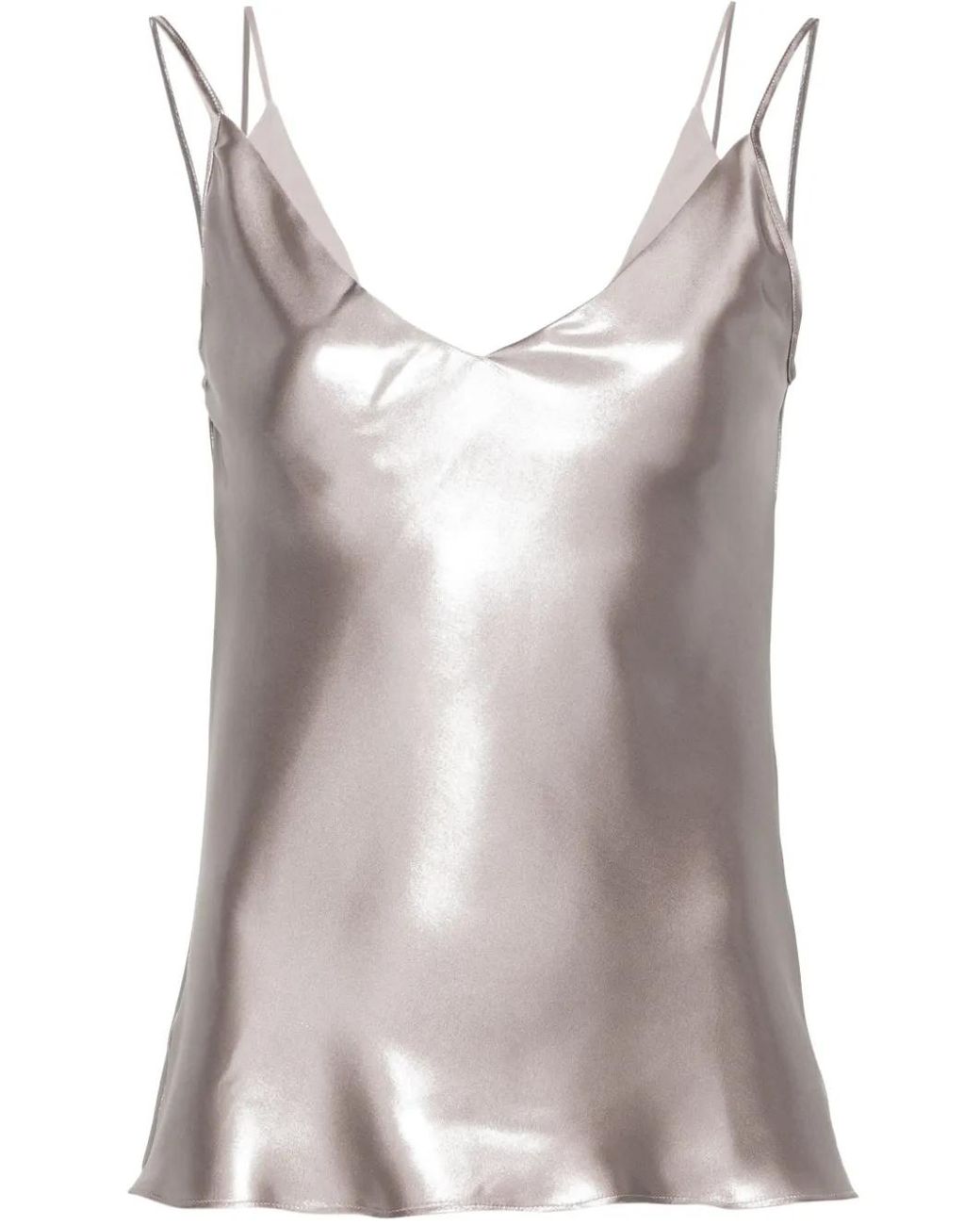 Boss Multicolor V-Neck Metallic-Sheen Tank Top