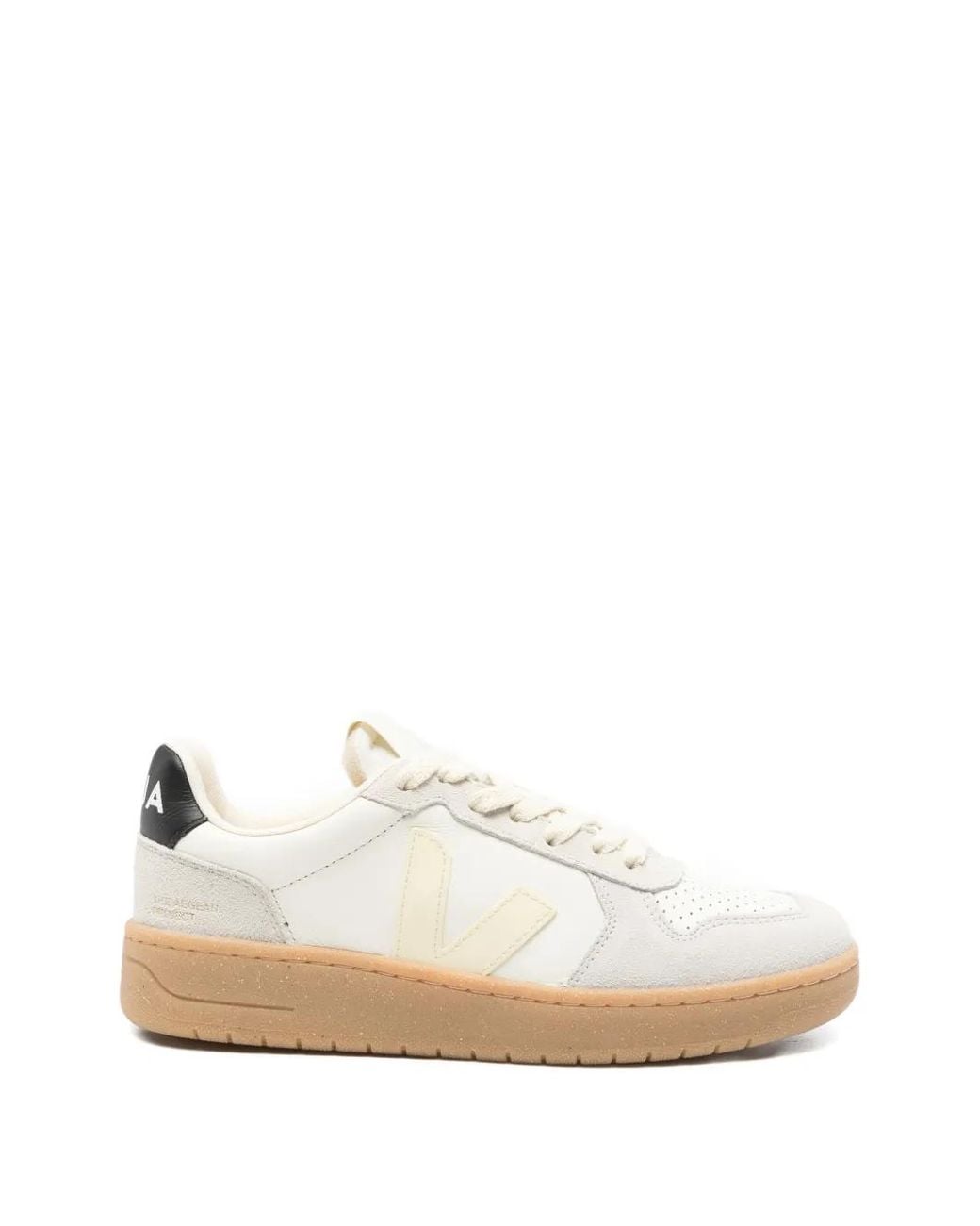 Veja White V-82 Suede Panelled Sneakers