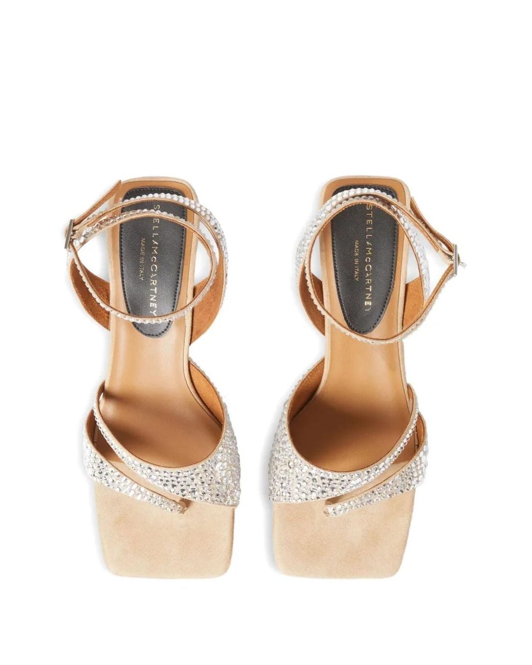 Stella McCartney Metallic Rhinestone-Embellished Sandals