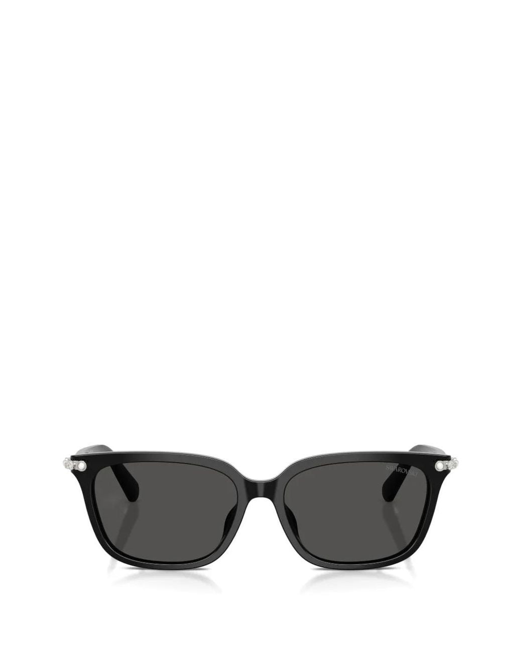 Swarovski Gray Crystal-Embellished Square-Frame Sunglasses