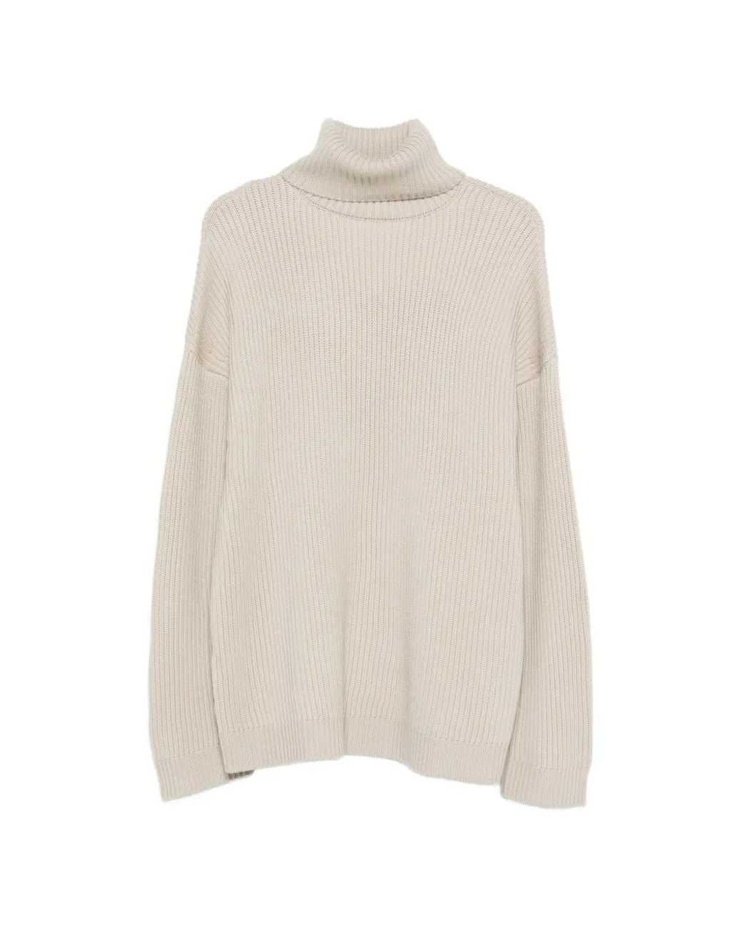 Entire studios White Roll-Neck Ribbed Sweater
