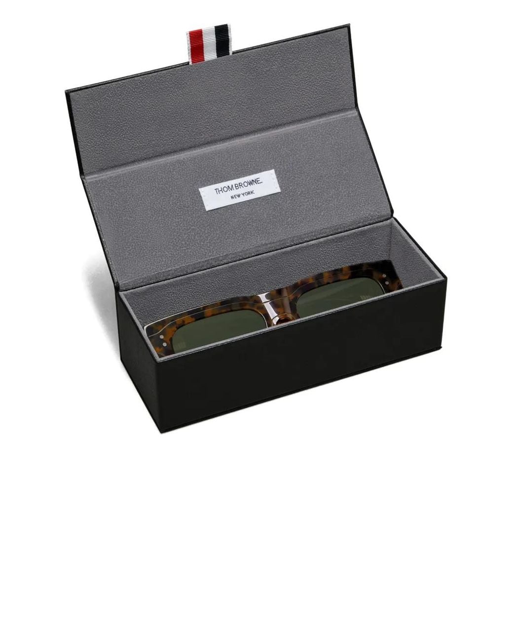 Thom Browne Black Tortoiseshell Rectangle-Frame Sunglasses