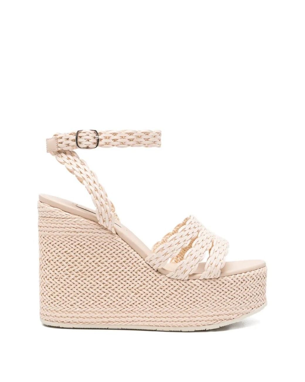 Casadei Natural Woven Wedge Espadrilles