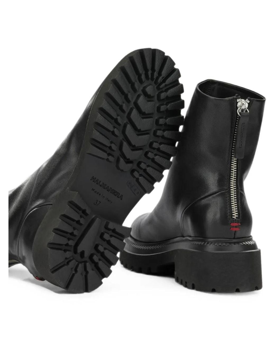 Halmanera Black Chunky Leather Boots