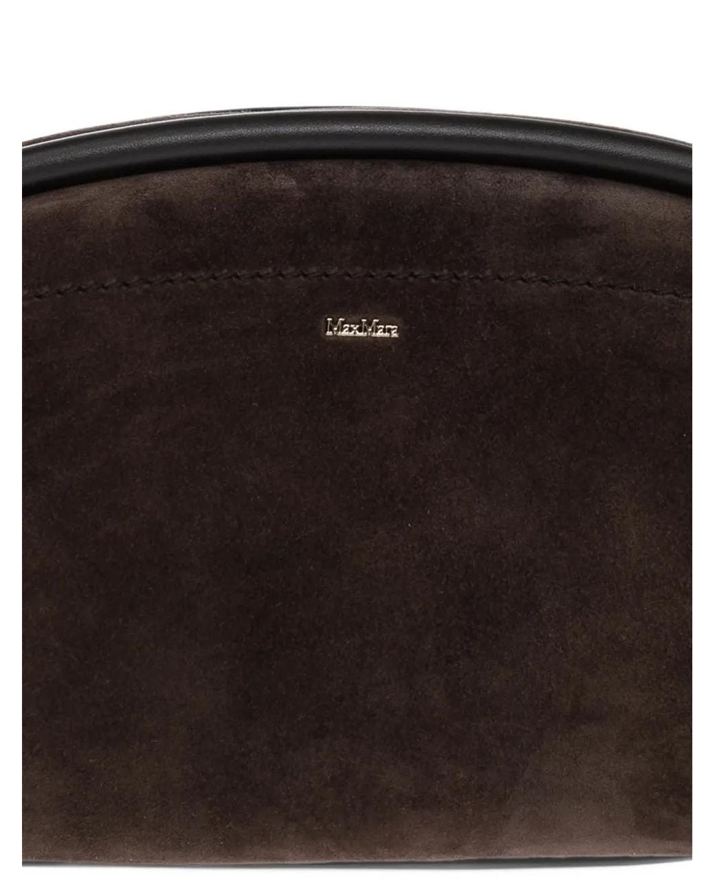 Max Mara Black Suede And Leather Handbag