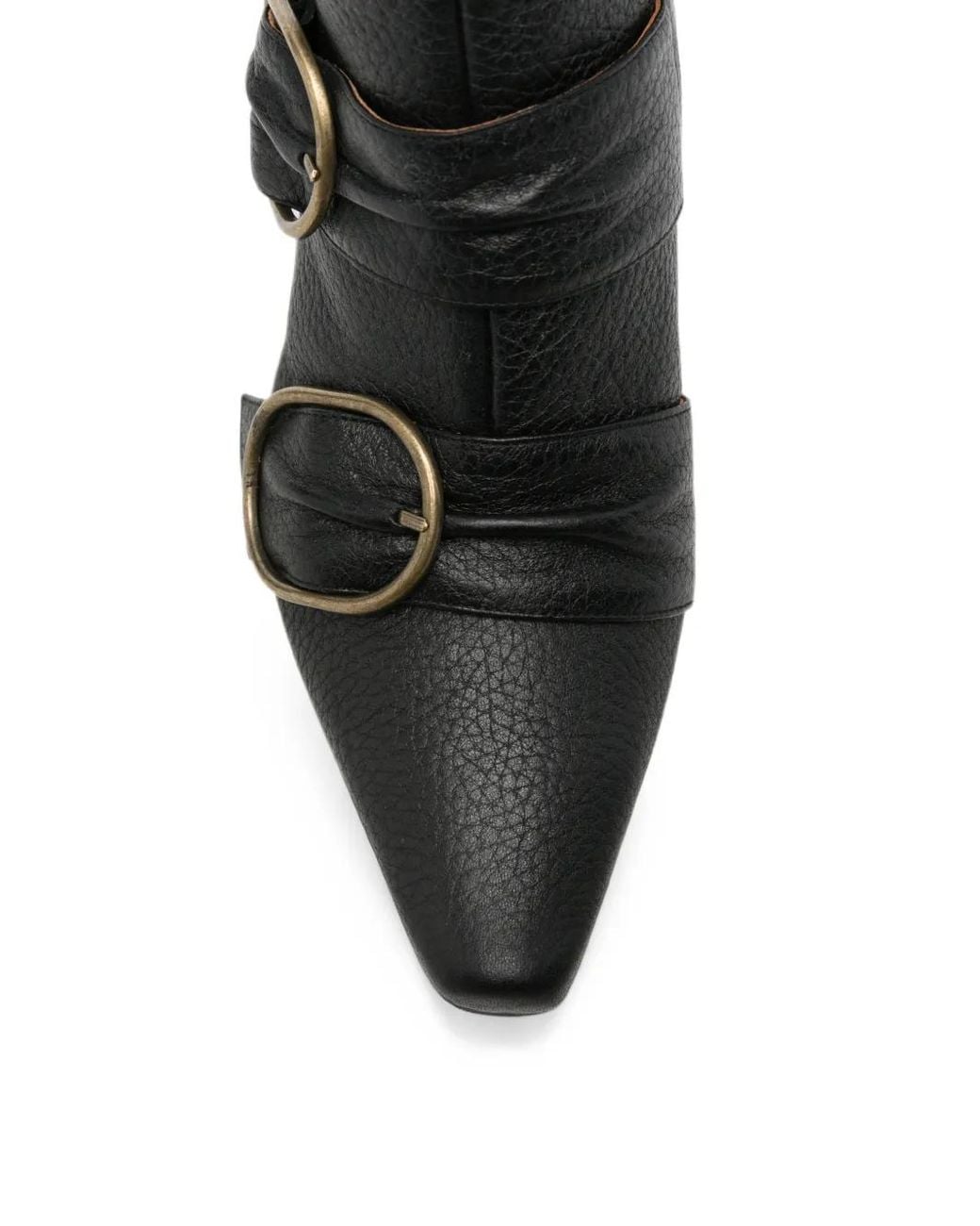 Chie Mihara Black Triple Buckle-Strap Ankle Boots