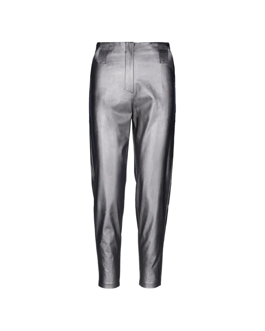 Tessitura Body Couture Black Metallic-Effect Tapered Trousers