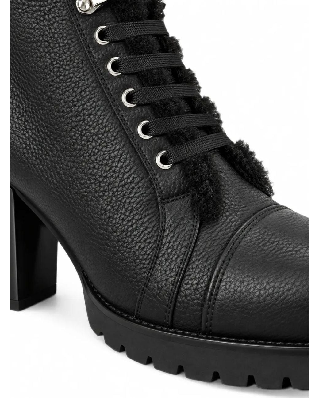 Philipp Plein Black Lace-Up Boots