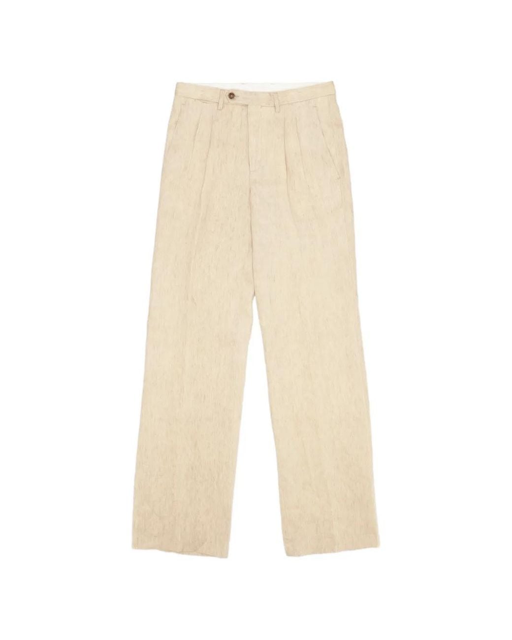 Fortela White Justine Pleated Trousers