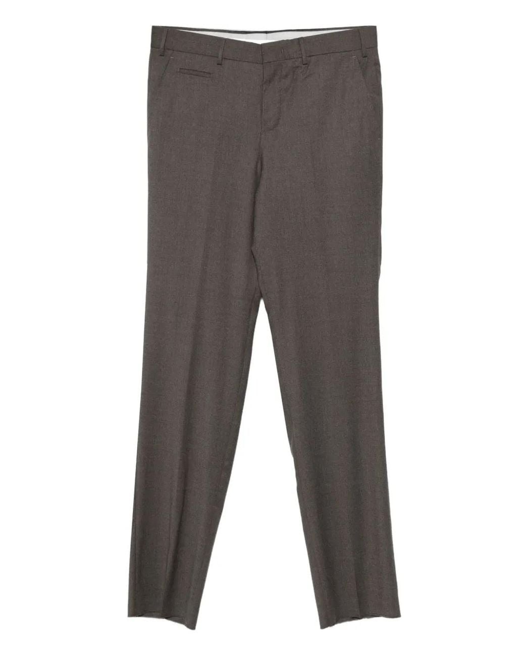 PT Torino Gray Belt-Loopes Trousers for men