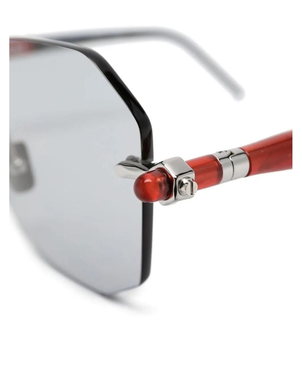 Kuboraum Metallic Square-Frame Rimless Glasses