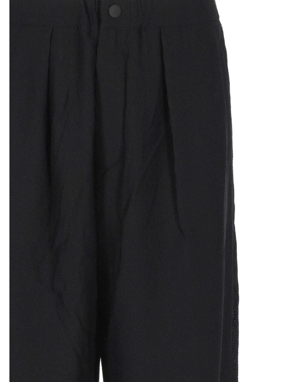 Giorgio Armani Black Pleated-Detail Tailored Trousers for men