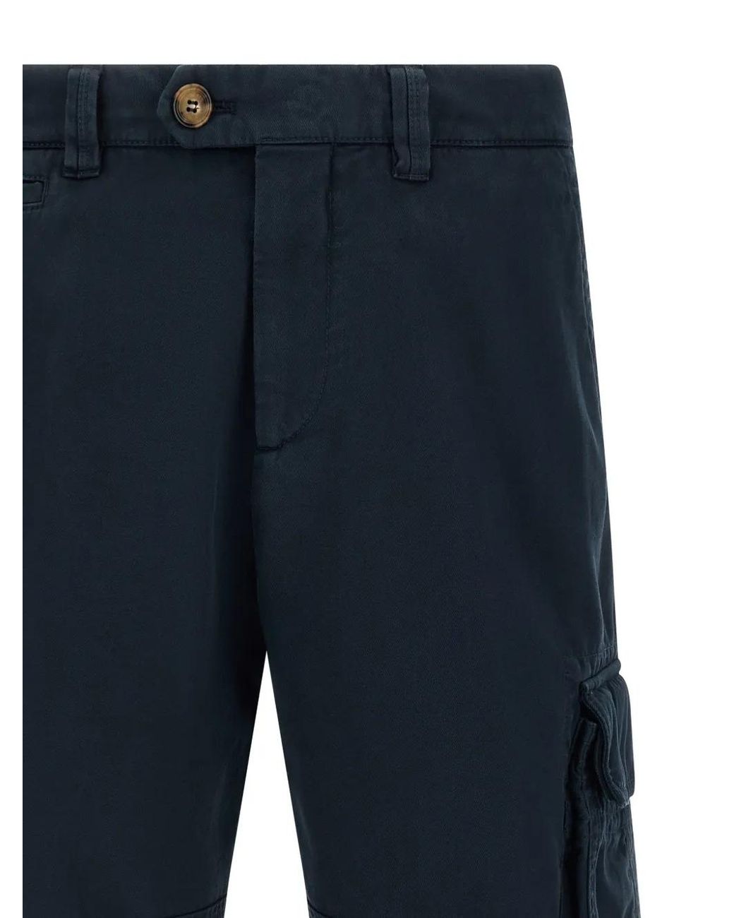 Brunello Cucinelli Blue Garment-Dyed Bermuda Shorts for men