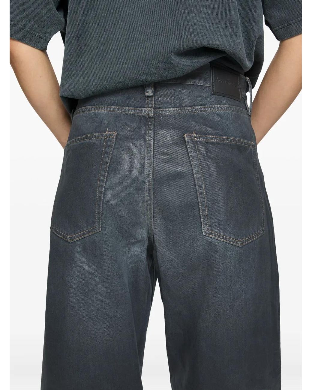 Acne Blue 1981 Logo-Patch Jeans for men