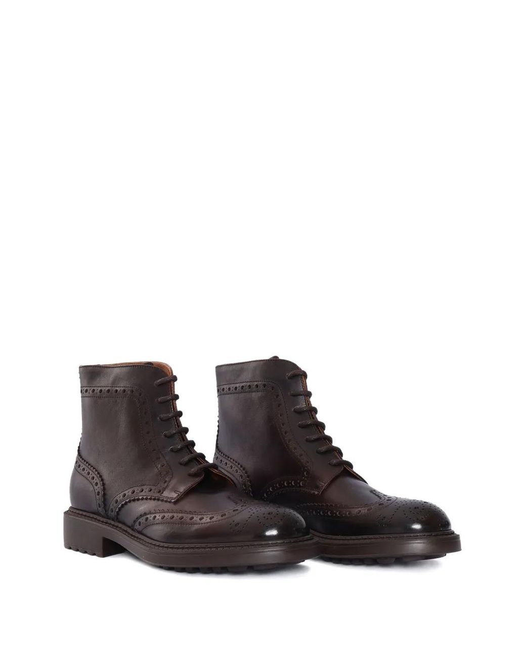 Doucal's Black Perforated-Detailed Boots for men