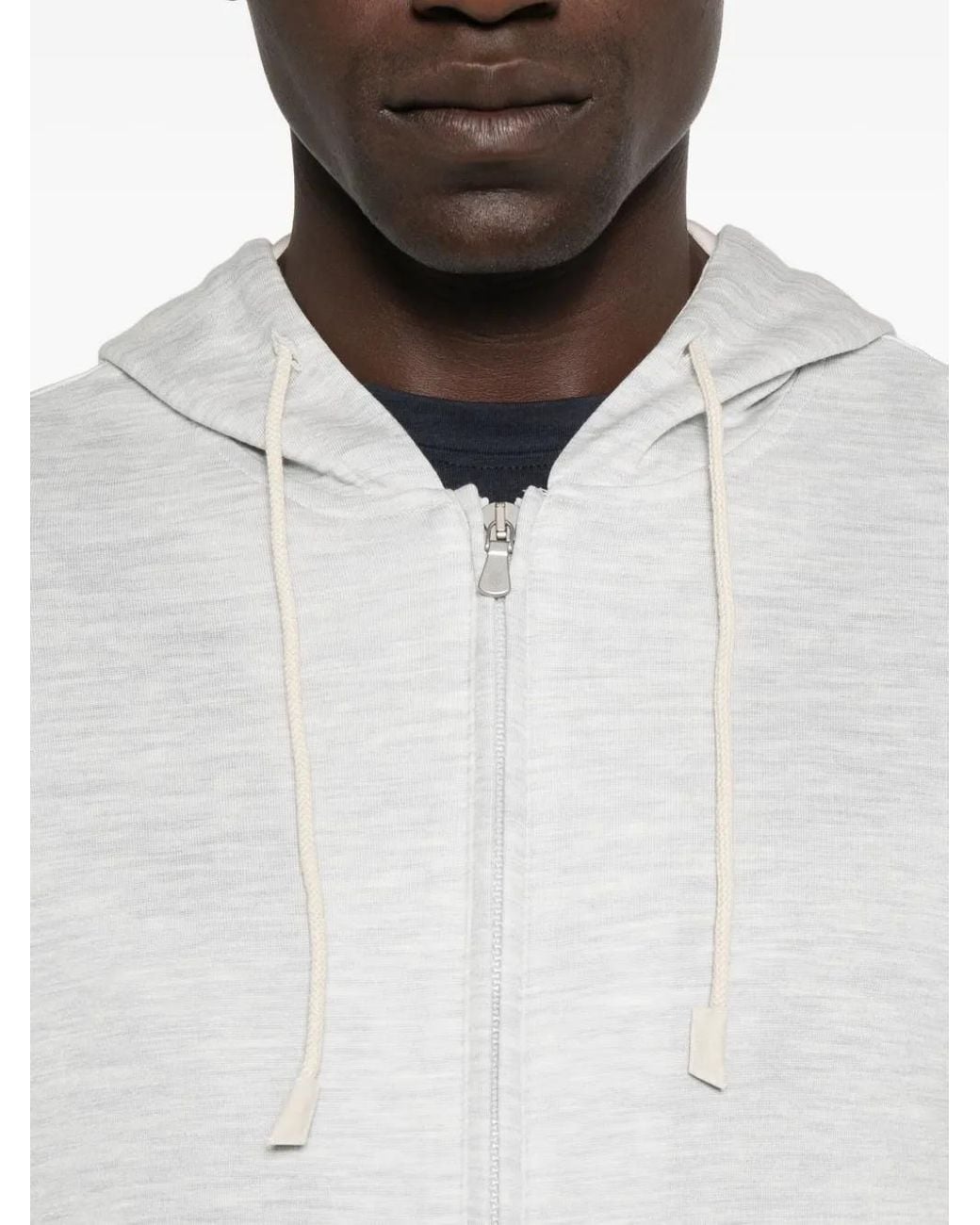 Eleventy White Zip-Up Hoodie for men