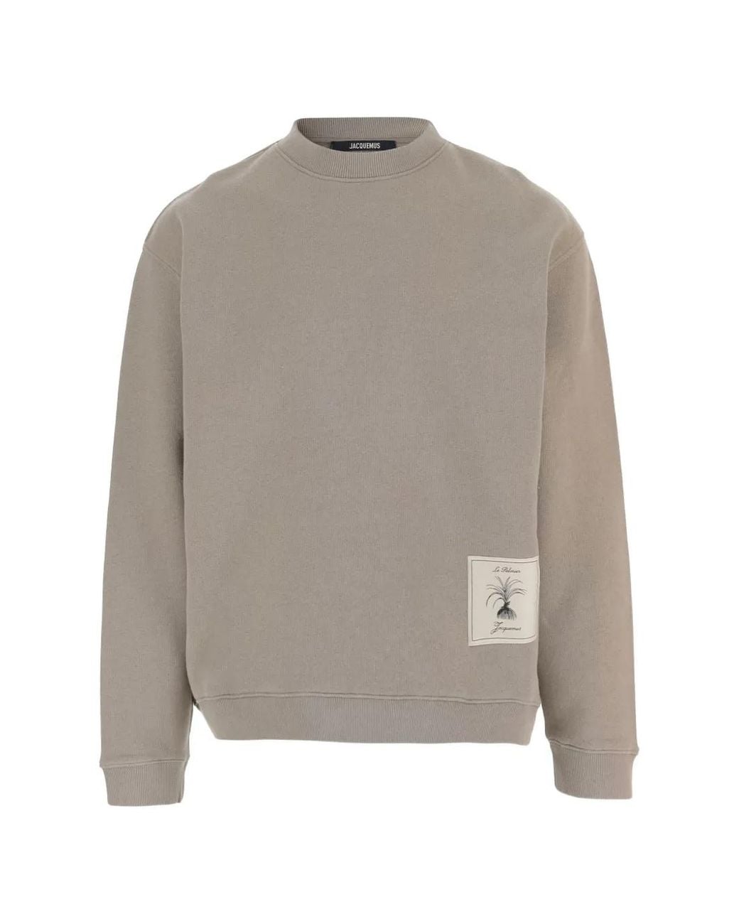 Jacquemus Gray Logo-Patch Cotton Sweatshirt for men