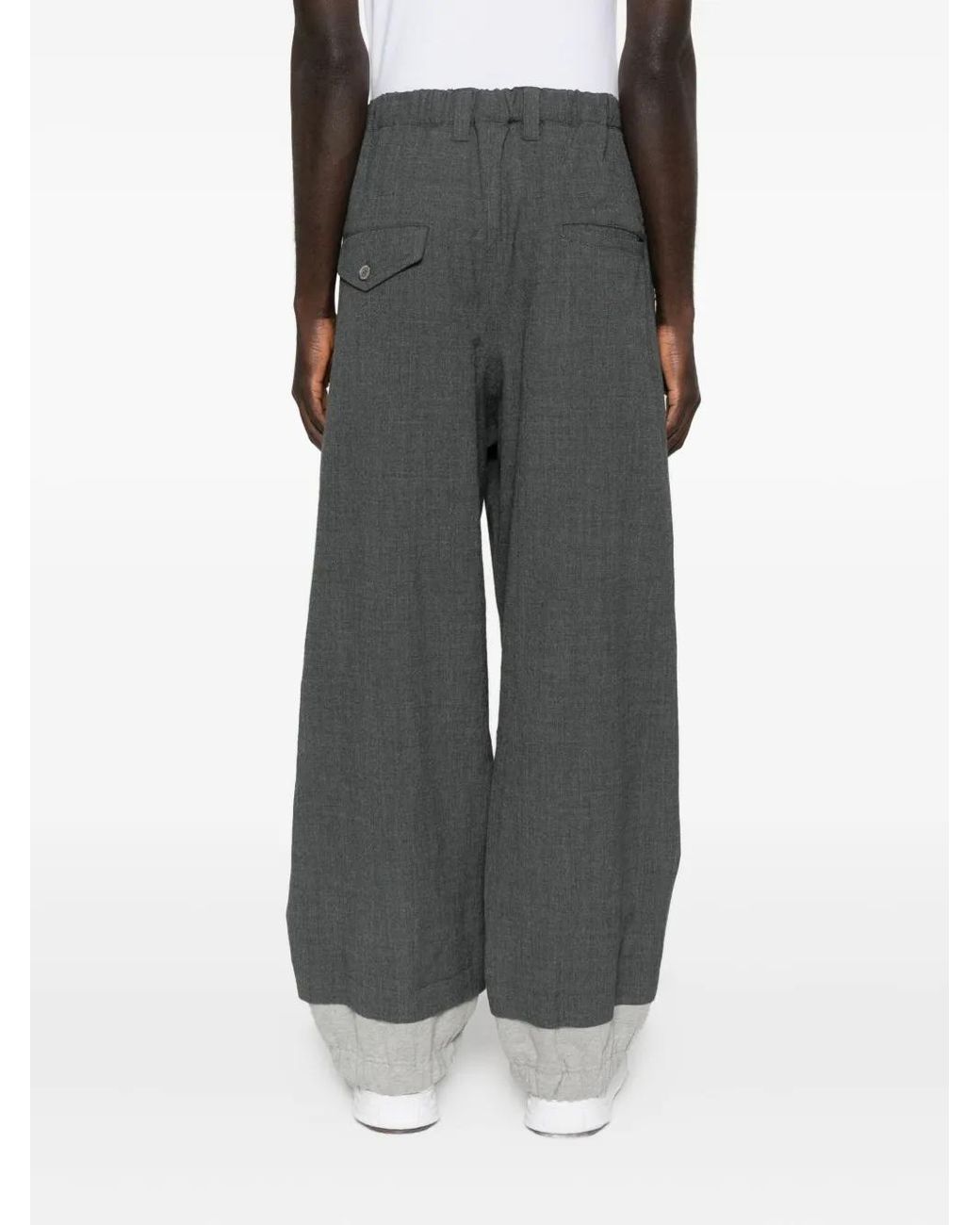 Maison Mihara Yasuhiro Gray Cuffed Panelled Trousers for men