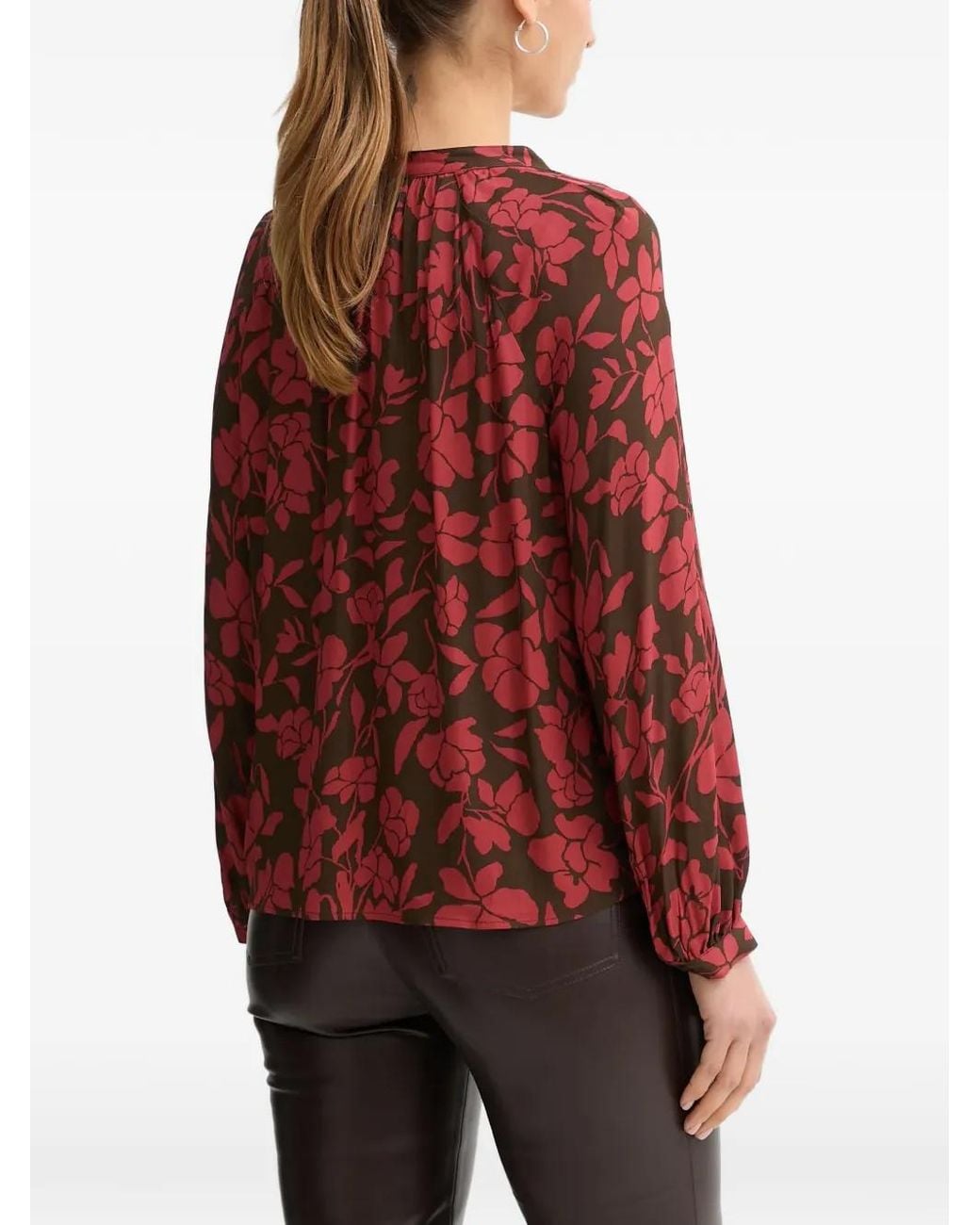 Benetton Red Floral-Print Blouse