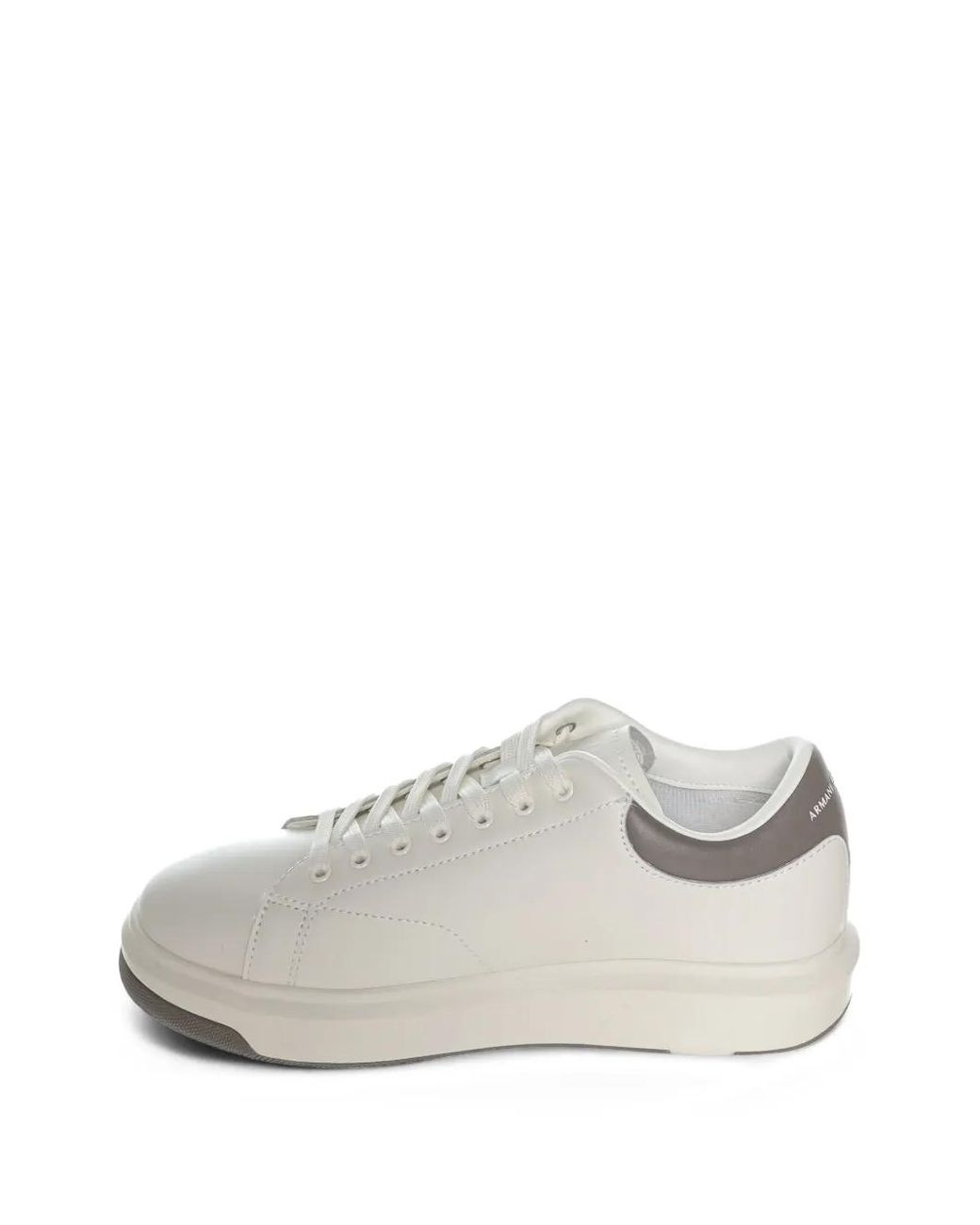 ARMANI EXCHANGE White Logo-Embossed Leather Sneakers for men