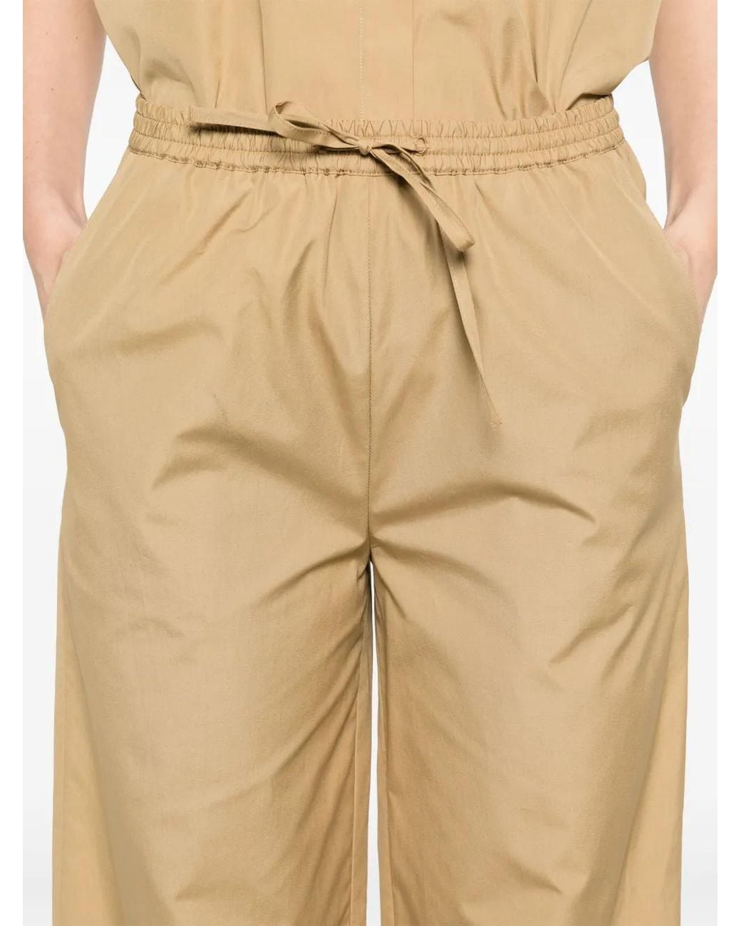 Loulou de Saison Natural Sero Drawstring Palazzo Pants